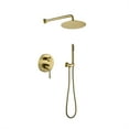 thumbnail image 1 of Cfowner Shower System, Wall Mounted Shower Faucet Set with High Pressure for Bathroom, 10" Stainless Steel Handheld Shower Set, Brushed Gold, 1 of 6