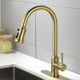 thumbnail image 1 of Cfowner Single Handle High Arc Kitchen Faucet, Stainless Steel Kitchen Sink Faucets with Pull Down Sprayer, 360°Swivel Spout, 1 of 7