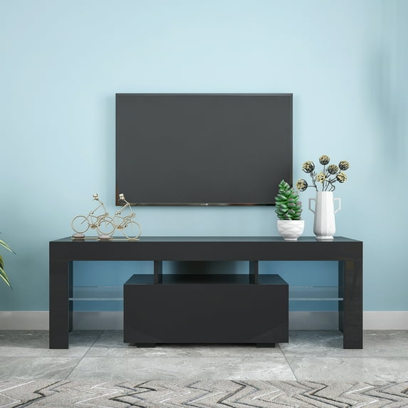 Cfowner TV Stand for TVs up to 55" with LED Lights