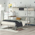 thumbnail image 1 of Cfowner Twin Over Full Bunk Bed with Desk and Ladder, Metal Bunk Beds Frame for Bedroom Dorm, 1 of 6