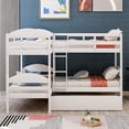 thumbnail image 1 of Cfowner Twin Over Twin Bunk Beds with Trundle, L-Shaped Loft Bed with Guard for Teens Bedroom, 1 of 5