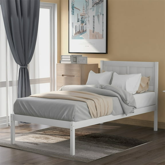 Cfowner Twin Platform Bed, Premium Bed Frame with Strong Wood Slat Support, Easy Assembly, No Box Spring Needed