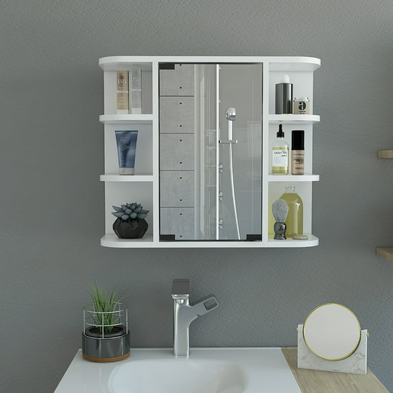 Cfowner Wall Mounted Medicine Cabinets for Bathroom with Mirror