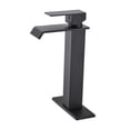 thumbnail image 1 of Cfowner Waterfall Spout Bathroom Faucet, Single Handle Vanity Sink Faucet, Large Water Flow, Easy To Install, 1 of 5