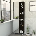 thumbnail image 1 of Cfowner Wooden Bathroom Floor Cabinet, Side Storage Organizer Cabinet with 5 Open Shleves, Freestanding Entryway Storage Unit Console Table, Bathroom Furniture Home Decor, 1 of 5