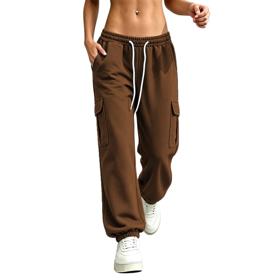 Cfrylhy Womens Joggers Pants Elastic Waist Drawstring Cargo Sweatpants Fashion Casual Loose Trousers with Pockets