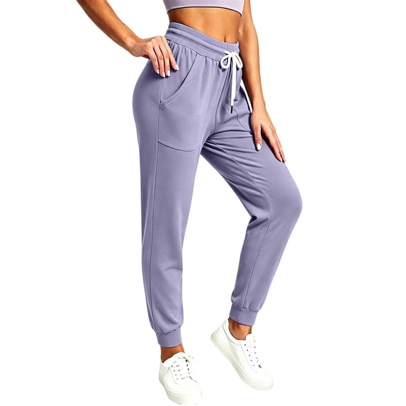 Cfrylhy Womens Joggers with Pockets Elastic Waist Drawstring Sweatpants Stretch Casual Gym Workout Running Pants