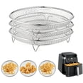 Universal Oven Racks Cfweater 3-Piece Non-Slip Stainless Steel Air Fryer Racks Deep Fryer ...