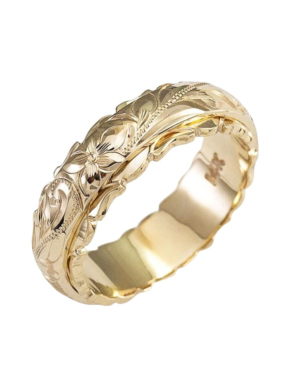 Clearance 14k Yellow Gold Plated Suspended Carved Rose Flower Ring End Ring for Women, Tail Ring, Valentine's Day Gift, Gold