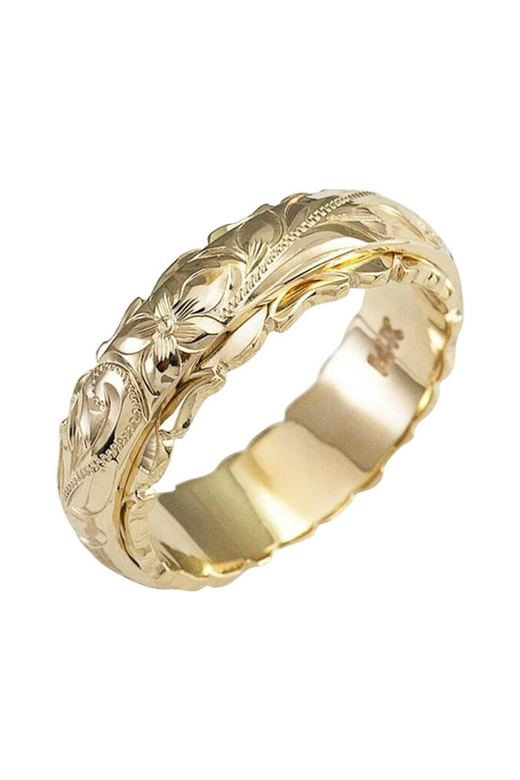 Clearance 14k Yellow Gold Plated Suspended Carved Rose Flower Ring End Ring for Women, Tail Ring, Valentine's Day Gift, Gold