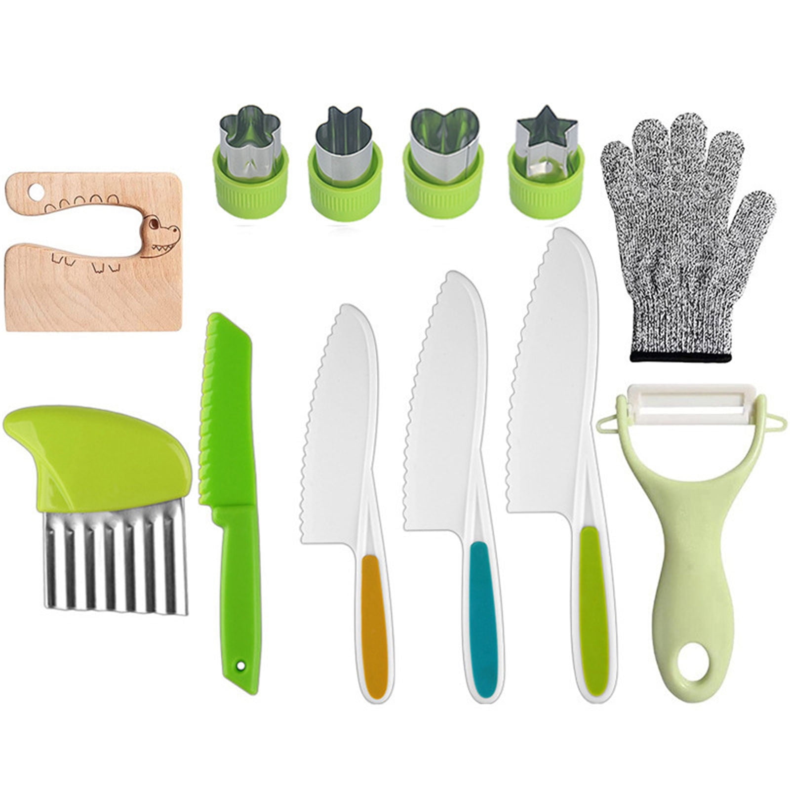 Cglfd Clearance 15PCS Toddler Knife for Chopping Mini Chef Knife Set