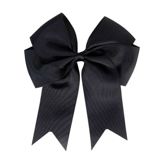 Cglfd Clearance 6-inch Ribbed Satin Fishtail Double Layered Ribbon Bow Hair Clip for Children's Hair Accessories Hair Clip, Black