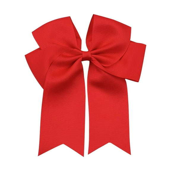 Cglfd Clearance 6-inch Ribbed Satin Fishtail Double Layered Ribbon Bow Hair Clip for Children's Hair Accessories Hair Clip, Red