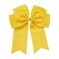 thumbnail image 1 of Cglfd Clearance 6-inch Ribbed Satin Fishtail Double Layered Ribbon Bow Hair Clip for Children's Hair Accessories Hair Clip, Yellow, 1 of 7