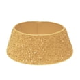 thumbnail image 1 of Cglfd Clearance Christmas Tree Collars 15.7x23.6x7.8in Sequin Tree Skirt Glitter Xmas Tree Ring Double-Layer Velvet Tree Skirt Collar Tree Base Cover for Christmas Halloween Party, Gold, 1 of 7