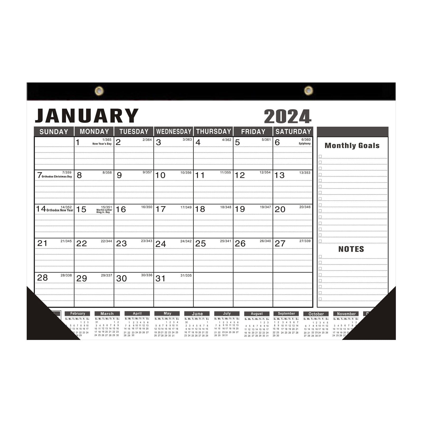 Cglfd Clearance Large Daily Blocks 18 Month Wall Calendar 20242025 Jan