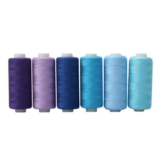 Cglfd Clearance Sewing Thread 36 Colors Sewing Industrial Machine and Hand Stitching Cotton Sewing Thread (6 Color/pack), Blue