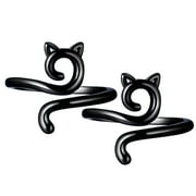 Cglfd A Pair of Crochet Ring for Finger, Crochet Tension Ring for Finger Knitting Loop Crochet Loop, Knitting Accessories for Mother Grandma Thanksgiving Presents, Black