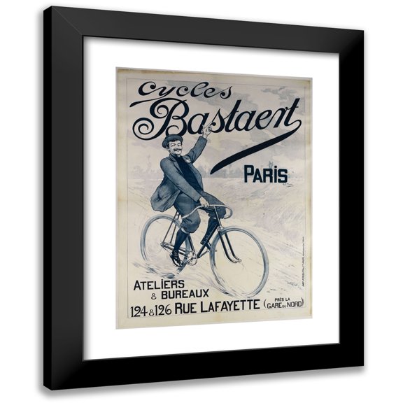 Ch. Tichon 11x14 Black Modern Framed Museum Art Print Titled - Cycles Bastaent Paris (1895)