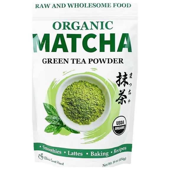 Chrie Sweet Heart Organic Matcha Powdered Green Tea, 16 Oz