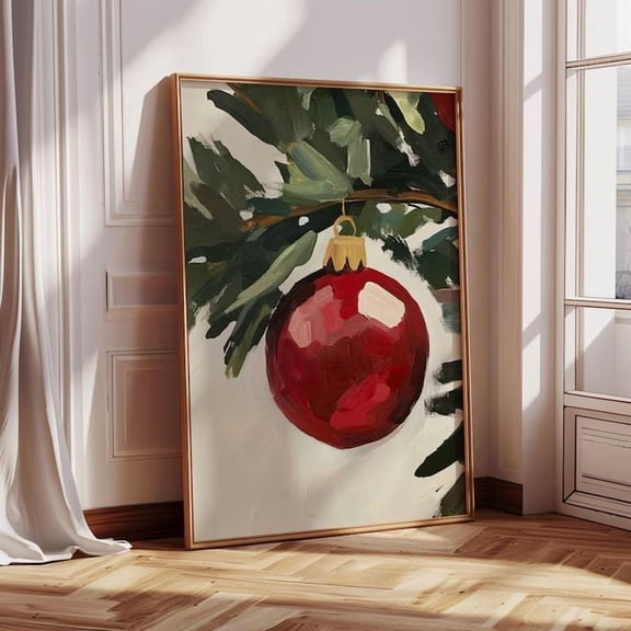 Ch.rist.mas Ornament Poster Art, Holiday Wall Decor Poster Size 24''x36'' The Golden Shop