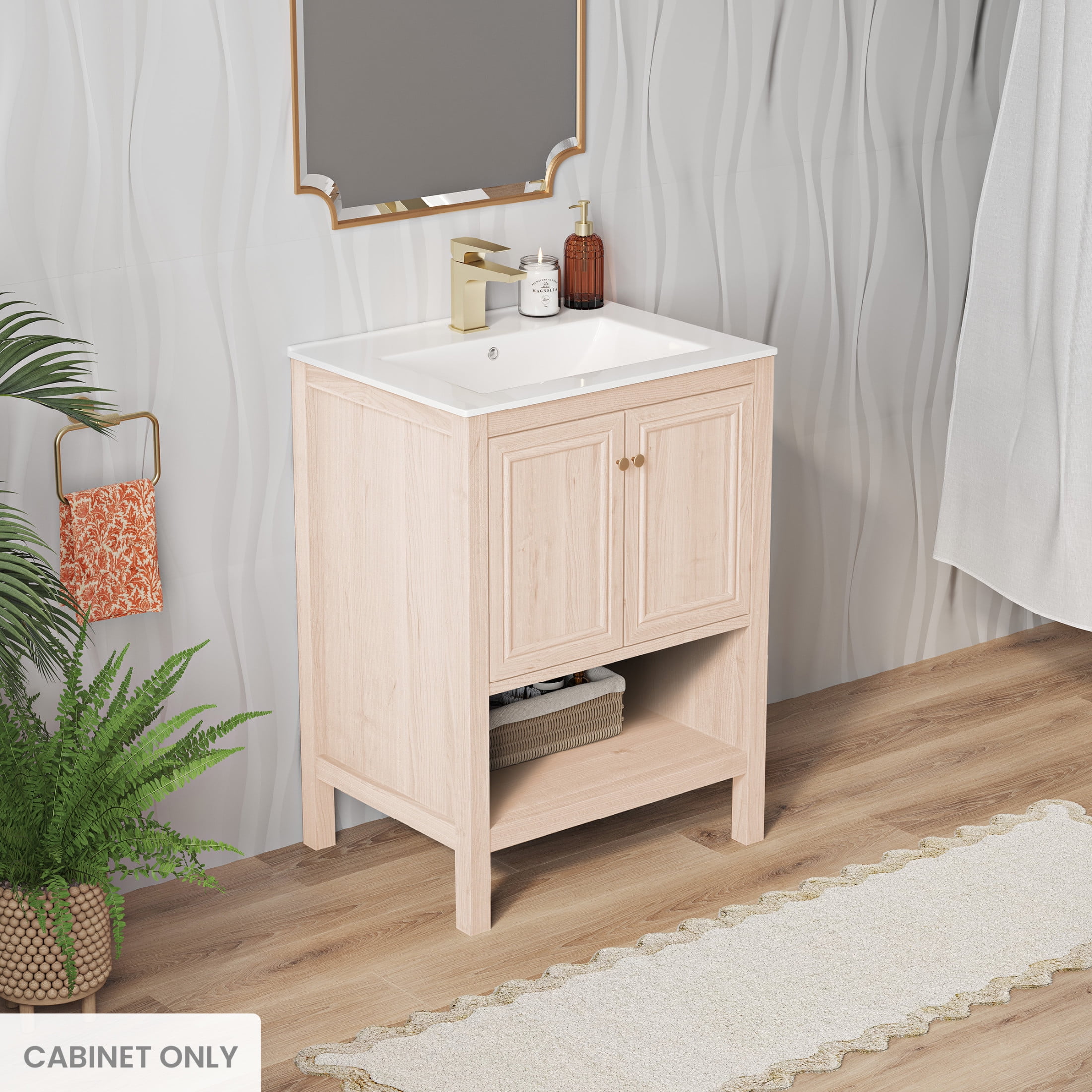 Château 24" White Oak Freestanding Bathroom Vanity Cabinet