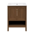 thumbnail image 1 of Château 24" Freestanding Bathroom Vanity in Brown Oak with 3-Hole Widespread Sink Top, 1 of 5