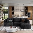 thumbnail image 1 of ChVans 110" L-Shaped Sectional Sofa with Convertible Left/Right Ottoman, Boneless Sofa with Oversized Chaise & Layered Cushion, Upholstered Couches for Living Room Bedroom, No Assembly, 1 of 10
