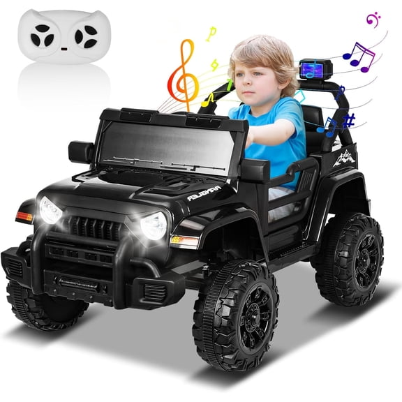 ChVans 12V Kids Electric Ride on Car, Kid Car with Parents Remote Control, Kids' Electric Vehicle, Battery Powered Wheels Truck with USB Ports, MP3 Player, for Boys, Girls