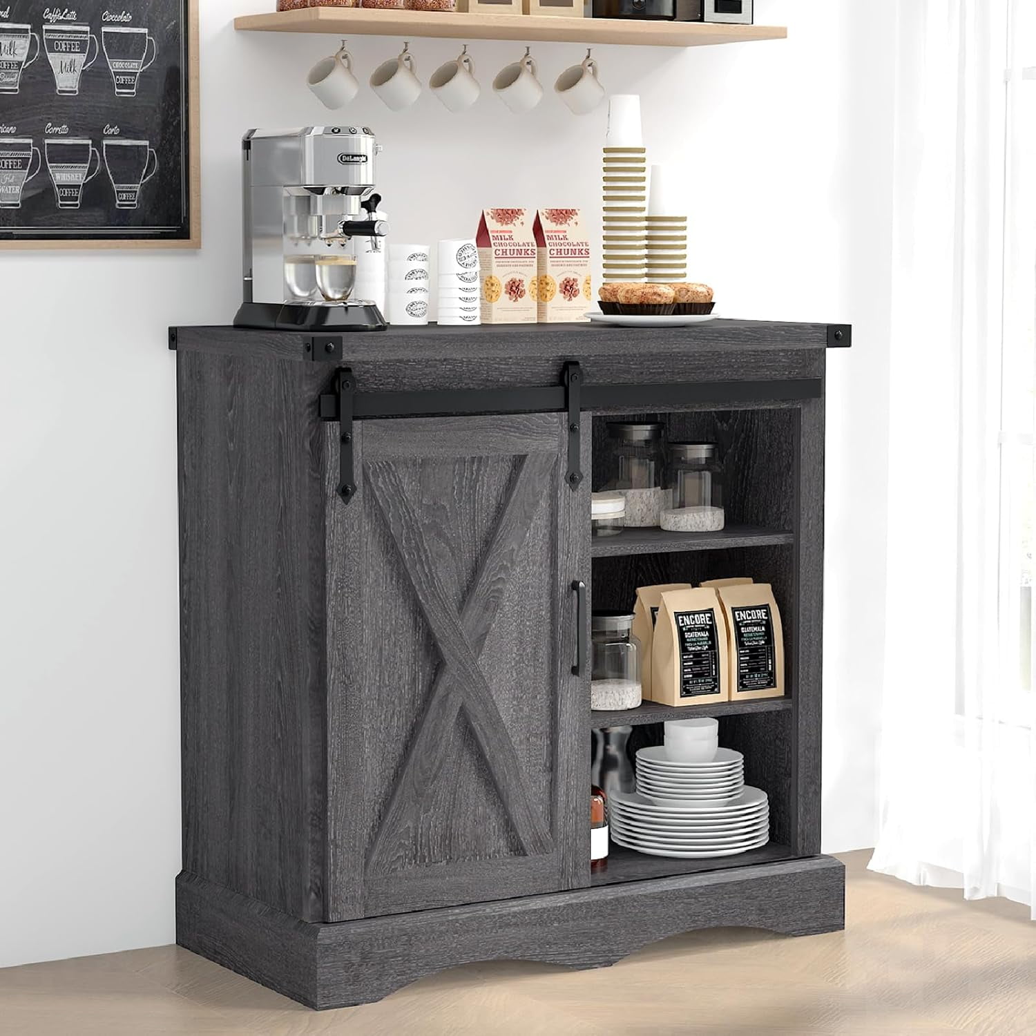 ChVans 32 Farmhouse Coffee Bar Cabinet