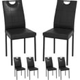 thumbnail image 1 of ChVans 6 Pcs Black Upholstered PU Dining Chairs, Modern PU Leather Chairs Set with Metal Leg & High Back, Matte Dining Chairs With Curved Backrest for Kitchen, Living, Dining Room(Black-6 pcs), 1 of 5