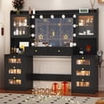 thumbnail image 1 of ChVans 62'' Large Vanity Desk with Tempered Glass Top, 11 LED Bulbs, Charging Station, Bedroom Makeup Vanity with 3 Lights Mode LED Mirror, 6 Translucent Drawers, 2 RGB cabinets for Women, Girls Gift, 1 of 10