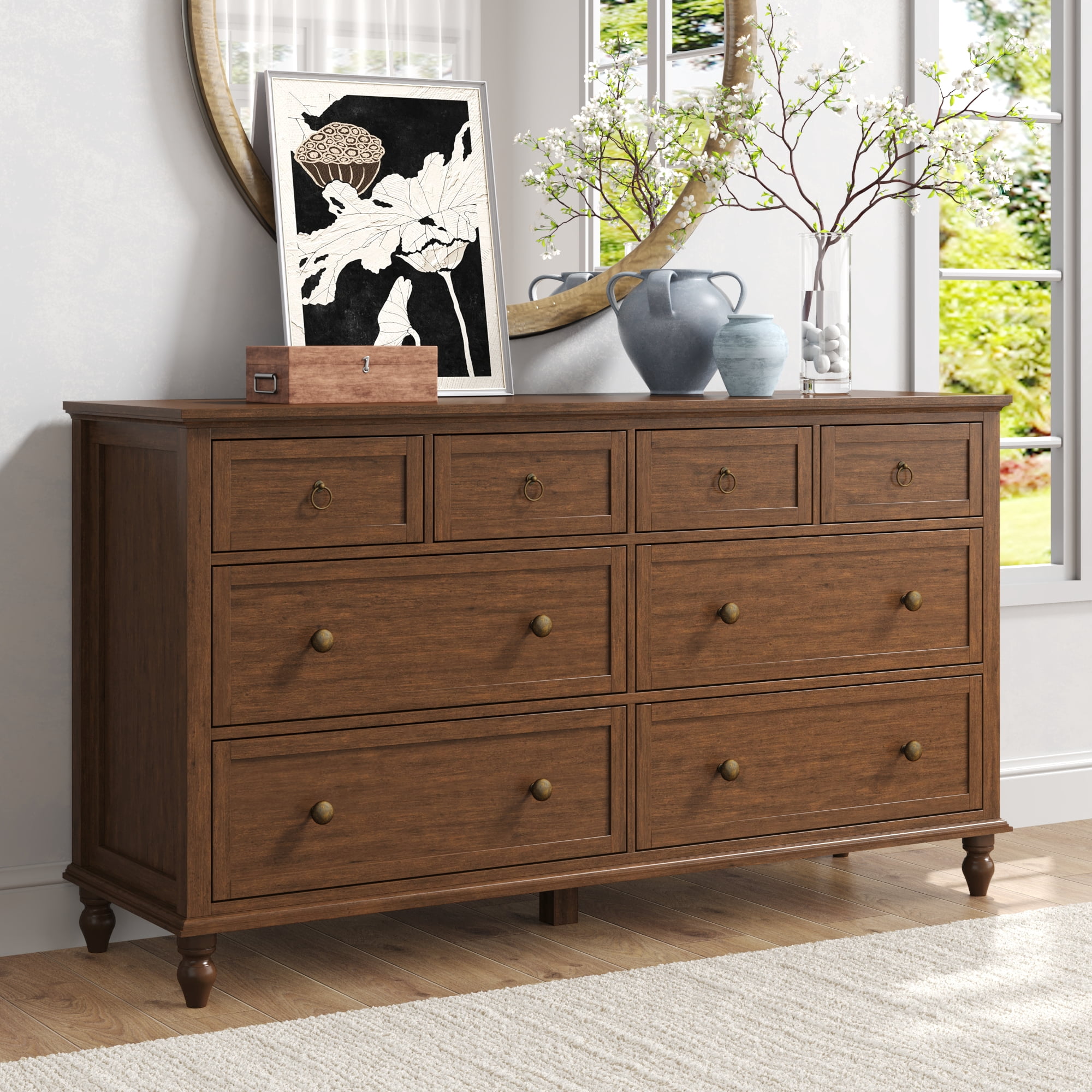 large long dresser Marietta Wooden  13-drawer Solid Wood Bedroom Storage  Farmhouse Rustic Dresser  Handmade Furniture and completing your up Blotout 70" Large Long Dresser