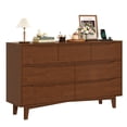 thumbnail image 1 of ChVans 7 Drawer Dresser with Power Outlets, Solid Wood Dresser for Bedroom, Mid-Century Modern Closet Dresser w/ Groove Handle for Living Room Hallway Entryway, 1 of 8