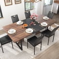 thumbnail image 1 of ChVans 7 Pcs Dining Table Set for 4-6 People with Chairs,70" Kitchen Dinner Table W/Waterpoof Wooden Tabletop,6 PCS Upholstered PU Chairs,Rectangular Wood Tables W/Adjustable Leg for Home Dining Room, 1 of 10