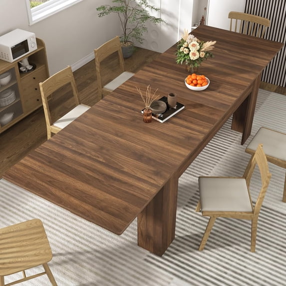 ChVans 70.8"-110" Extendable Dining Table for 6-12 Person, Large Wood Kitchen Table, Rectangular Table for Gatherings, Meeting for Small Kitchens, Dining Office Areas