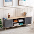 thumbnail image 1 of ChVans 70 Inch Mid Century Modern TV Stand for TVs up to 80 inches, Wood TV Stand with Storage, Entertainment Center for Living Room Bedroom, TV Media Console, 1 of 8