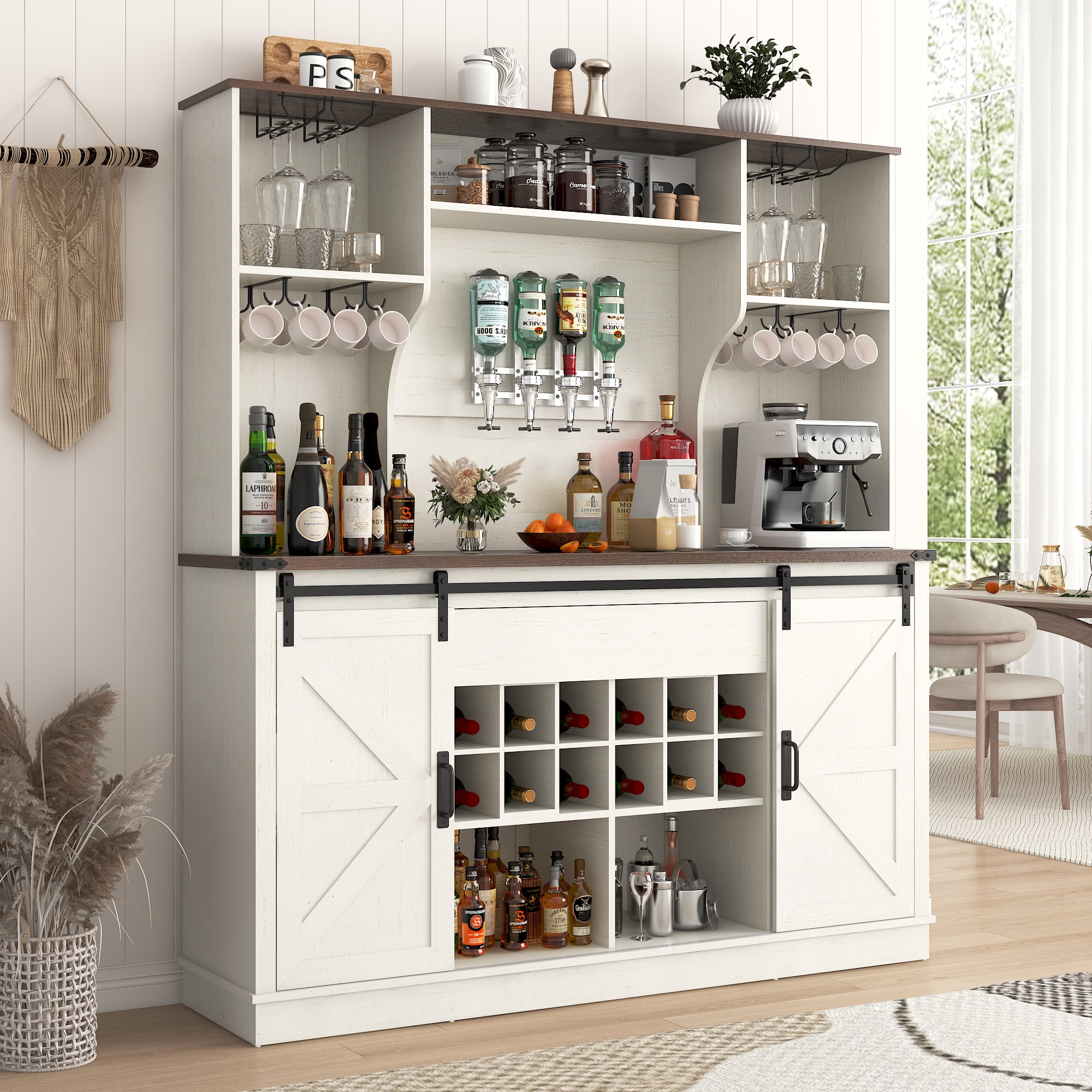 Bar Cabinet Wine ,Farhouse Liquor Cabinet With Storage