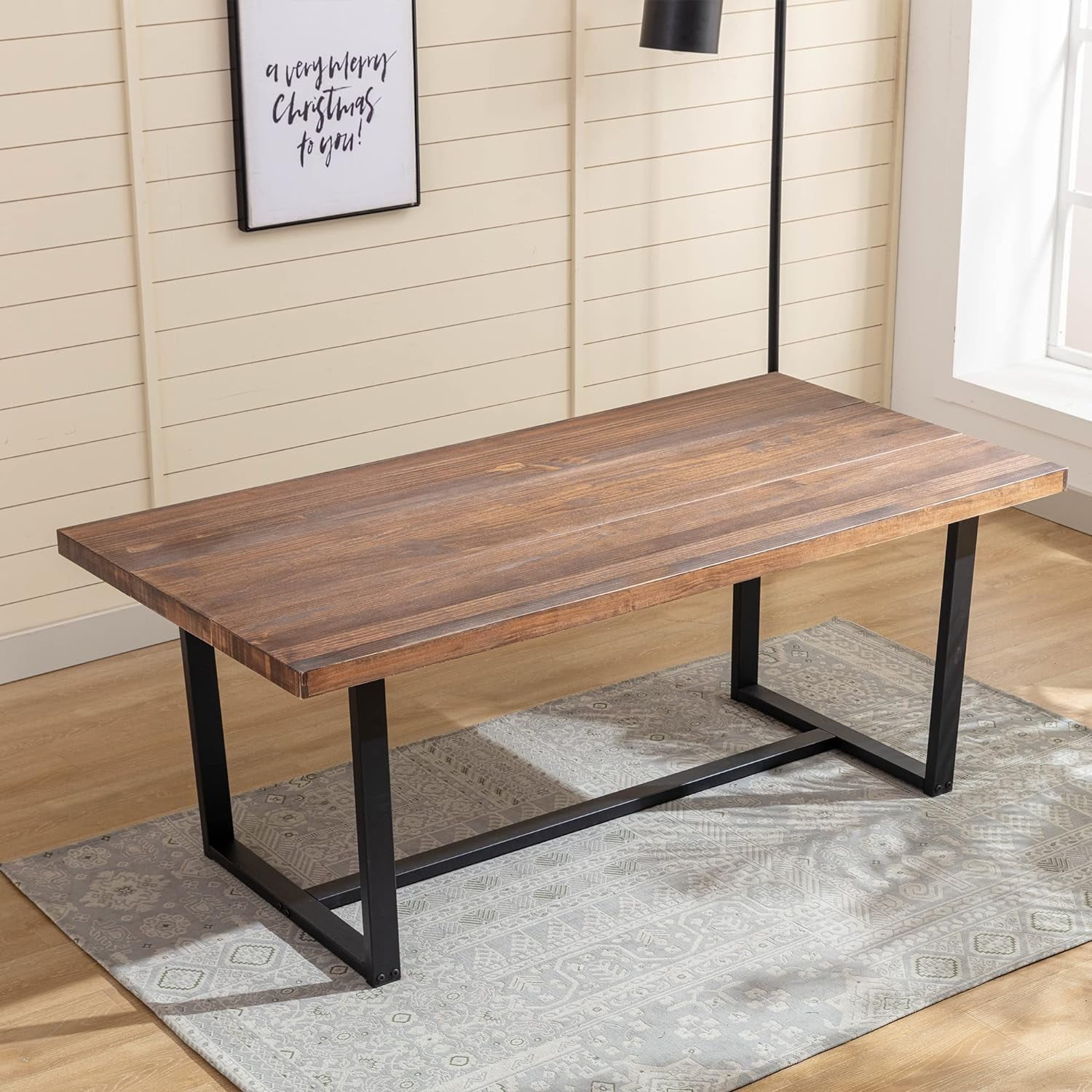 Walmart farmhouse dining on sale table