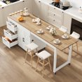 thumbnail image 1 of ChVans Extendable Rolling Kitchen Island Cart 47.1" to 89.6", Farmhouse Mobile Kitchen Island with Storage, 3 Drawers, Barn Doors & Side Spice Rack, Wheeled Kitchen Prep Table for Dining Room, 1 of 8