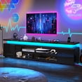 thumbnail image 1 of ChVans Extra Long TV Stand for up 100" 110" TVs with Charging Station, LED Entertainment Center Media Console Gaming Soundbar Shelf with 2 Storage Cabinets, 94.5", 1 of 7