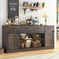 thumbnail image 1 of Farmhouse Buffet Cabinet, 70” Large Sideboard Cabinet with 3 Drawer, Rustic Storage Cabinets with Sliding Barn Door, Coffee Bar for Dinning Room, Kitchen, Hallway, and Living Room, Brown, 1 of 9