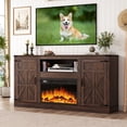 thumbnail image 1 of ChVans Farmhouse TV Stand with 26" Fireplace for 65"-75" TVs, 33" Tall Fireplace TV Entertainment Center Stand with Storage for Living Room, 1 of 8