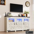 thumbnail image 1 of ChVans LED Farmhouse TV stand for up to 75" TVs with Power Outlet, 65" Large Entertainment Center Console Table, 33.5" Tall Rustic Media Console w/Storage Shelves for Living Room, 1 of 8