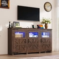thumbnail image 1 of ChVans LED Farmhouse TV stand for up to 75" TVs with Power Outlet, 65" Large Entertainment Center Console Table, 33.5" Tall Rustic Media Console w/Storage Shelves for Living Room, 1 of 8