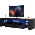 thumbnail image 1 of ChVans LED TV Stand for 55/65" TV, Living Room Entertainment Center w/RGB LED Lights & Storage Drawers Furniture, Black High Gloss TV Cabinet Console Table-51.2", 1 of 8