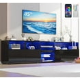 thumbnail image 1 of ChVans LED TV Stand for 80/85inch, High Glassy Modern TV Console Entertainment Center with LED Lights and Cabinets for Living Room, Bedroom, 1 of 8
