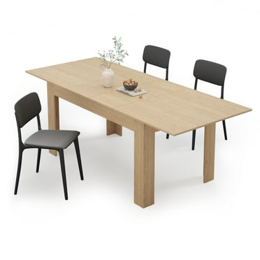 ChVans Large Mobile Extendable Dining Table for 6-10, Modern Wood Kitchen Table Rectangular Table for Dining Room, Living Room