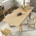 thumbnail image 1 of ChVans Large Mobile Extendable Dining Table for 6-8, Modern Wood Kitchen Table Rectangular Table for Dining Room, Living Room, 1 of 9