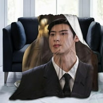 Cha Eun Woo Fleece Blanket Throw Blanket for Couch - Cozy Luxury Bed Blanket Microfiber and Throws for Sofa